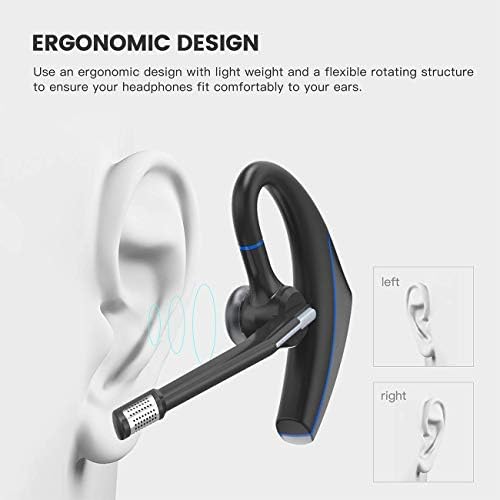 Bluetooth slušalice, bežični Bluetooth V5.0 slušalice za slušalice bez rukava sa zumom za otkazivanje mikrofona