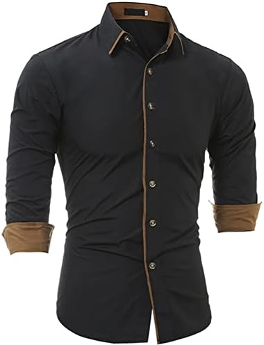 Maiyifu-GJ Men Roll Up Sleeve stilski majice Casual jednobojna lagana tanka košulja klasična planinarska