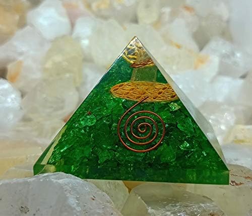 Sharvgun Extra Veliki zeleni peridotski kamen orgonita piramida za iscjeljujuće kristal 65-75mm