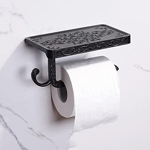 KLHHG Legura kupaonica WC držač papira Mobilni telefon Držač s policom za ručnik za ručnik toaletni