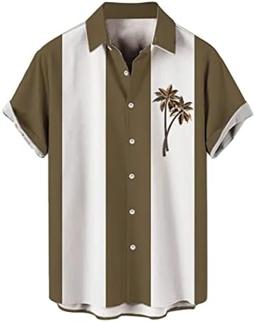 BMISEGM Ljetna muška majica Muške 3D digitalni ispis džep kopča rever kratki rukav majica Muška majica