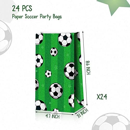 24 komada Soccer Goodie torbe Soccer Cound Favors Soccer Papirne torbe Kids Soccer Goody Bags Soccer Bangs