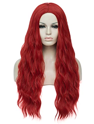 Mildiso Crvene perike za žene 26 duga crvena kosa perika kovrčava valovita slatka prirodna Sintetička meke