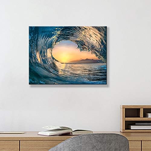Hardy Galerija slika okeanskog talasa zidna Umjetnost: Tropski morski pejzaž Sunset platneni otisci za