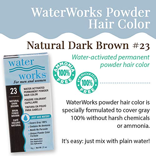 Water Works puder boja za kosu, trajna, tamno smeđa, 3 pakovanja