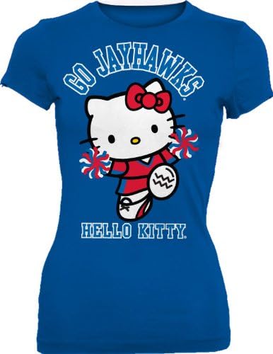 NCAA Kansas Jayhawks Hello Kitty pom pom Junior Crew majica