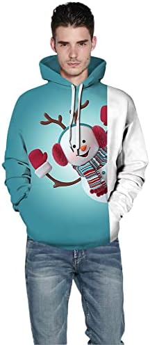 GRAJTCIN Unisex's Funny 3D grafički ružni božićni džemper pulover Dukseri za ružnu božićnu partnu zabavu