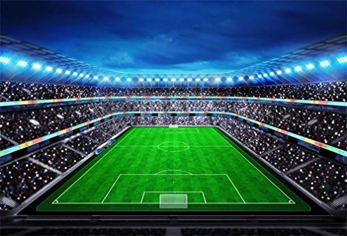 Aofoto 7x5ft Night Illuminated Football Arena Stadium Backdrop fudbalski teren navijači na tribinama fotografija