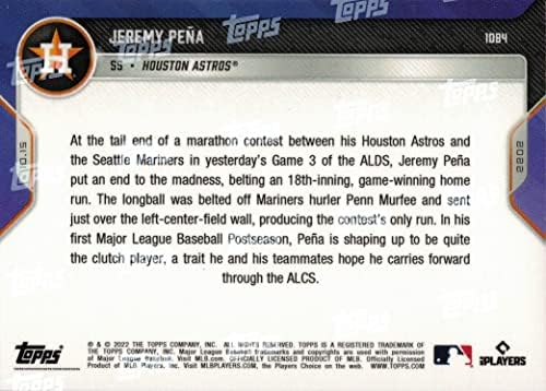2022 Topps Now Baseball 1084 Jeremy Pena Rookie Card - 18th Inning Home Run je pobjednik igre