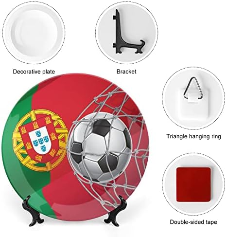 Portugal Flag Flag Soccer Goa Keramičke ukrasne ploče sa štandom Kina Viseće ukrase za desertne ploče