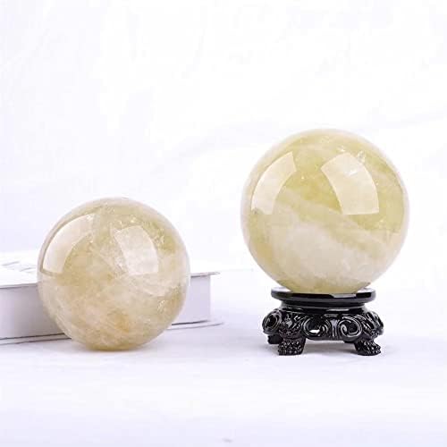 Teloni 1pc 50mm-90mm Prirodni dragušni dragi citrinski žuti kvarcni kristalni kuglica za Fengshui ukras