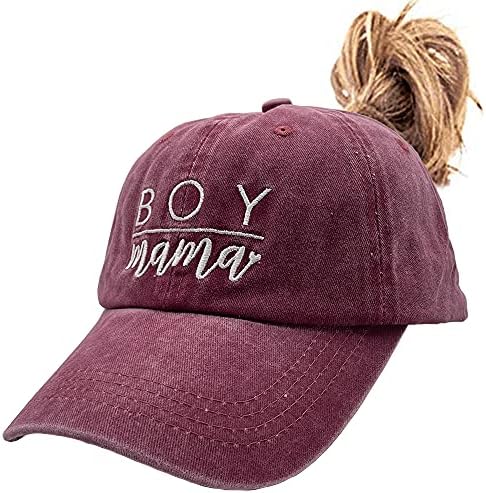 Waldeal ženska izvezana bejzbol kapa mama mama vintage uznemirena tata šešir - konjski rep
