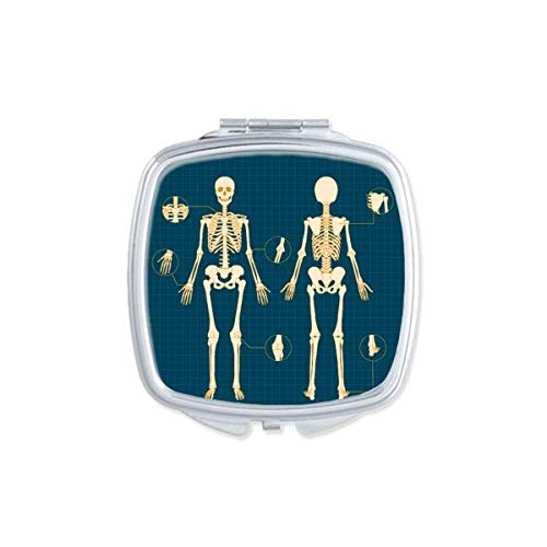 Ilustracija Kostura Ljudski Kostur Kvadrat Kompaktno Ogledalo Za Šminkanje Prijenosna Slatka Džepna