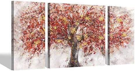 Slika drveta platnena zidna Umjetnost: apstraktna umjetnost Crvenog stabla i slikana slika za dnevni boravak