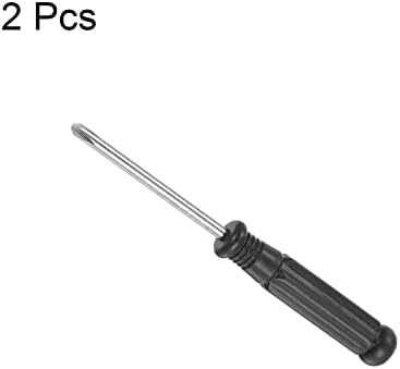 Uxcell Mini Phillips odvijač, 3,0 mm poprečna glava s crnom ručkom za male uređaje, 2 kom