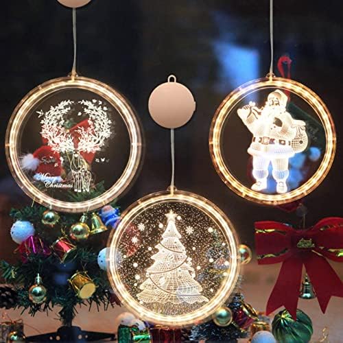 MBETA Božić 3d viseća svjetla LED zvono pahuljica elk svjetla u boji Show dekoracija prozora