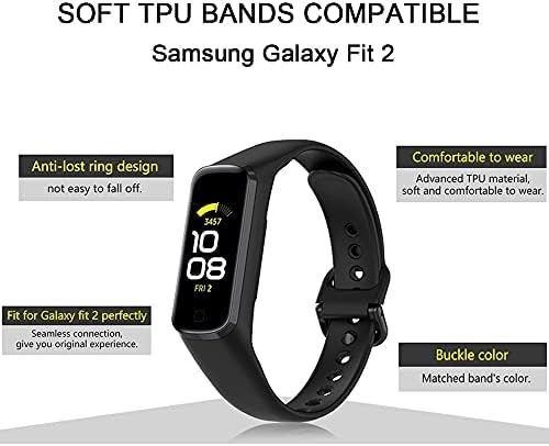 Rezervni opsezi 6 paketa kompatibilni sa Samsung Galaxy Fit 2 SM-R220 za žene Muškarci Classic Watch Band Trap