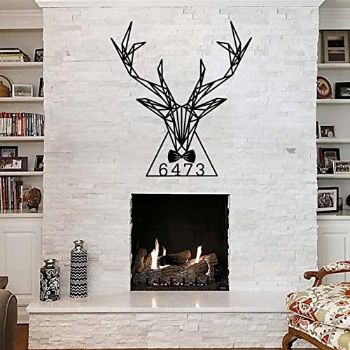 Metalni zidni dekor Custom Prezime Pozivni znak s porodičnim znakom jelena Prilagođeni metalni znak Prvi