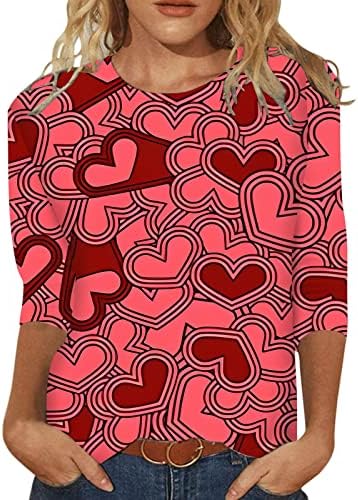 Valentines Day Shirts Žene Teen Valentines Shirt Ljubav Srce Pismo Print Duks Valentine Tops Odjeća