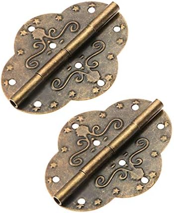ZLDXDP 2pcs 69x53mm Antique Brončani ormar za šarke za nakit Drvena kutija ladica za vrata ukrasna vintage gvožđa