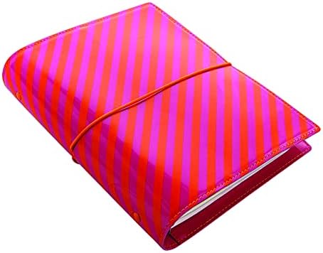 Filofax Domino Patent Organizer, A5 Veličina, narančaste / ružičaste pruge - visokog sjaja, savremeni poklopac,