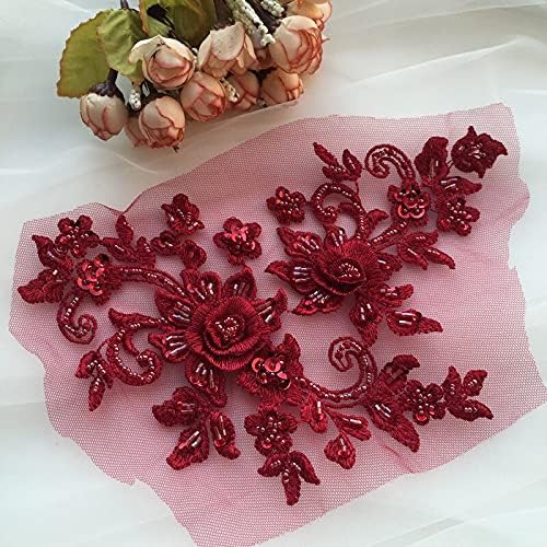 Irisfaabricricki pribor za šivanje 4posede / 2pair Višebojnik DIY ručno rađeni perli na cvijeću zakrpa