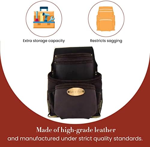 Stil N Craft 10 džepna torbe za nokte i alat, teška kožna torbica za kožu, savršena i izdržljiva nažerna kožna