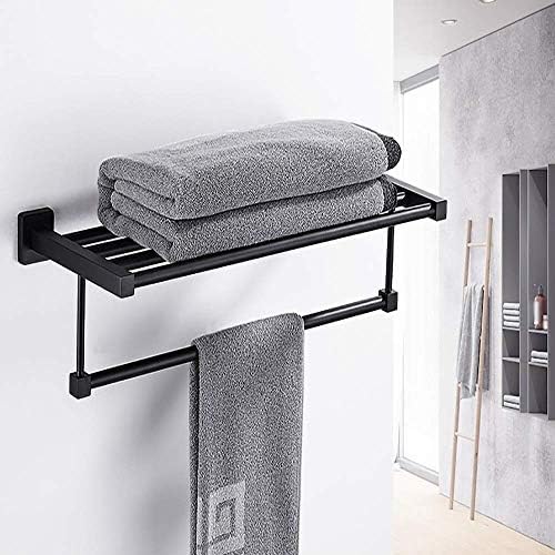 -Els, ručnike, polica za kupatilo bez od nehrđajućeg čelika bez inox crnog visećih ručnika stalak ugrađeni