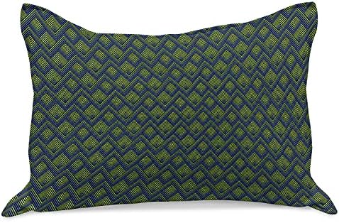 Ambesonne Wave Pleted quilt jastuk, Sažetak Chevron Zigzag Inspirirani geometrijski motiv prikazuje živahne