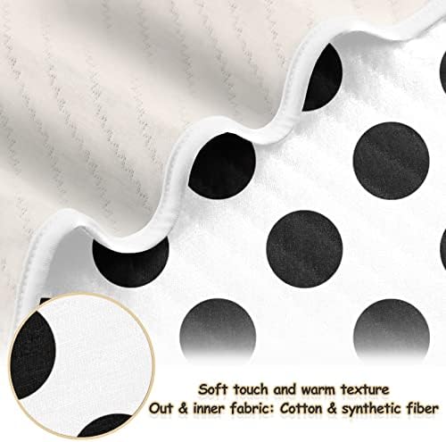 Swaddle pokrivač black polka tački bijeli pamučni pokrivač za dojenčad, primanje pokrivača, lagana