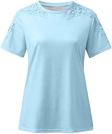 Blouse majica za dame Ljeto jesen 2023. odjeća Y2K kratki rukav Crewneck BOAT vrat čipka pamuk