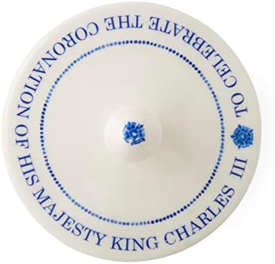 Portmeirion Početna i pokloni Spode King Charles III Koronacija Pokrivena pokrivena šećerna posuda 280ml, plava