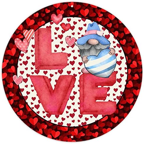 CowkissSign Valentinovo poklon djevojci okrugli metalni limenki znak Valentinovo voli gnome metalni