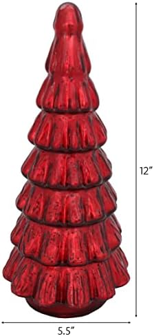 Rululu Rulung božićno stablo set od 2 šume 5.5 Š x 12 H Merkurovo staklo crveno