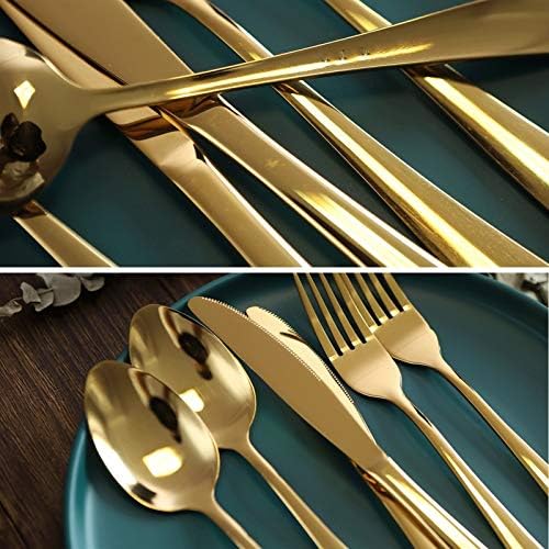 Setovi posuđa Zlatni luksuzni stil nož za domaćinstvo Set viljuški i kašika od nerđajućeg čelika Western