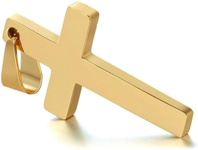 Tforester Cross ogrlica za muškarce i žene, Titanium Steel Cross Privjesak Ogrlica Najbolji poklon