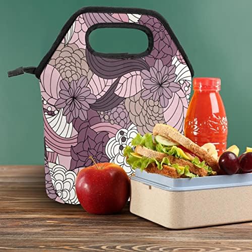 GUEROTKR torba za ručak žene, kutija za ručak za muškarce, ženska kutija za ručak, apstraktna ručno nacrtana