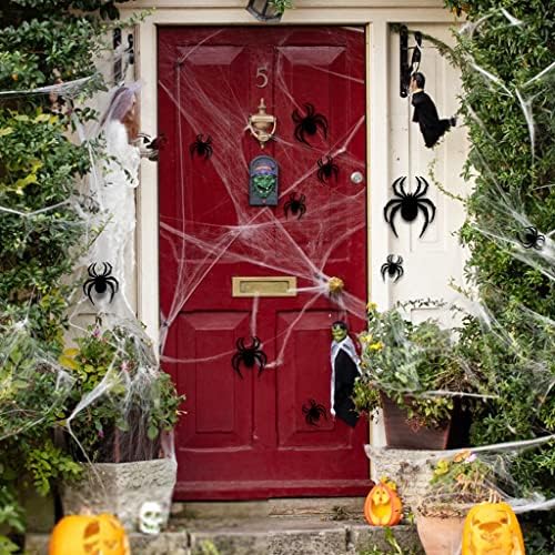 CSTUZ ​​Halloween 3D šišmiši i pauci za zatvorene na otvorenom, 56 crne naljepnice, 12 poklopca naljepnica,