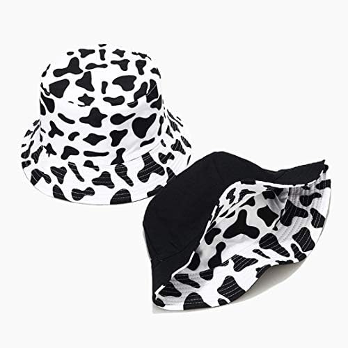 Kašika kravljeg kašike Smiješni životinjski uzorak ribarsku kapu Reverzibilni pakirani šeširi za žene za žene,