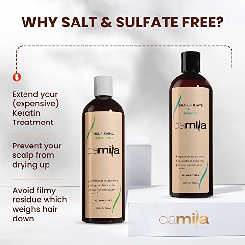 Damila Salt & amp; bez sulfata šampon & amp; regenerator za Keratin i tretiranu kosu - profesionalni