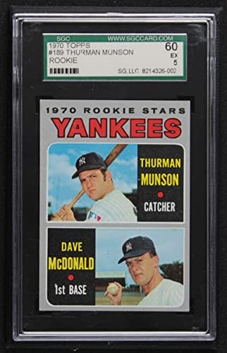 1970 TOPPS 189 Yankees Rookies Thurman Munson / Dave McDonald New York Yankees SGC SGC 5.00 Yankees