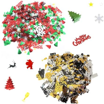 Sretan božićni konfeti Glitter-50 g Sretna novogodišnja stol Confetti 2023 zvjezdice Swerflake Metalni
