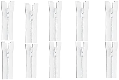 3 oblikovana vilona bijela YKK lagana jakna odvajanje patentnih zatvarača - Odaberite svoju dužinu - Boja: