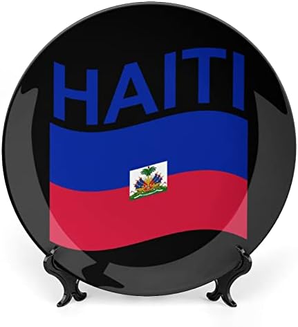 Zastava države Haiti Dekorativna ploča okrugla keramička ploča koštana ploča s ekranom za odlaganje