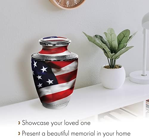 Američka zastava kremacija urne za pepeo odrasle muško-Patriotski urne za vojne & veterani-ukop-urne