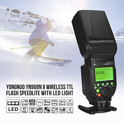 YONGNUO YN968N II TTL Flash Speedlite 1 / 8000s HSS ugrađeno LED svjetlo 5600K kompatibilno sa Nikon DSLR fotoaparatima