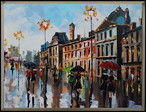 Umbrella - Ručno obojene uljane slike -dekorisanje ulja na platnu -Streetscape apstraktna umjetnička