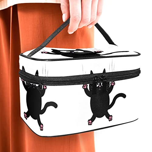 Crtana crna mačka s greškom velikom kozmetičkom torbom Travel Makeup Organizator predmeta za žene Djevojke