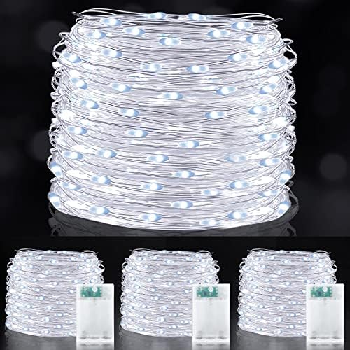 [ 3 Pack & Timer] ukupno 300 LED 100 Ft fairy Lights dekoracije vodootporne bakarne žice Fairy