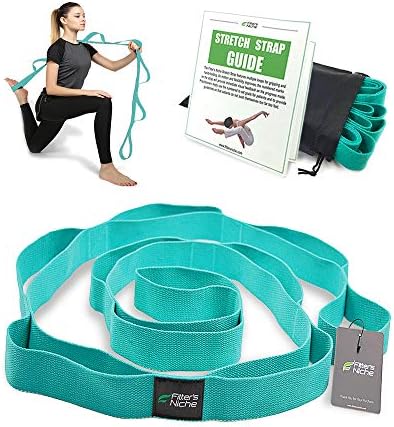Yoga Stretch remen, pamuk ne elastična više petlja 80-inčna vežbanje vežbanja za fizikalnu terapiju, pilates,